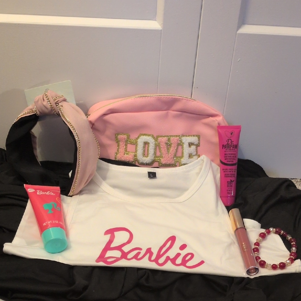 Barbie Pink and White Half Tank Bundle!